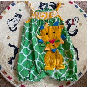 vintage lion jungle romper